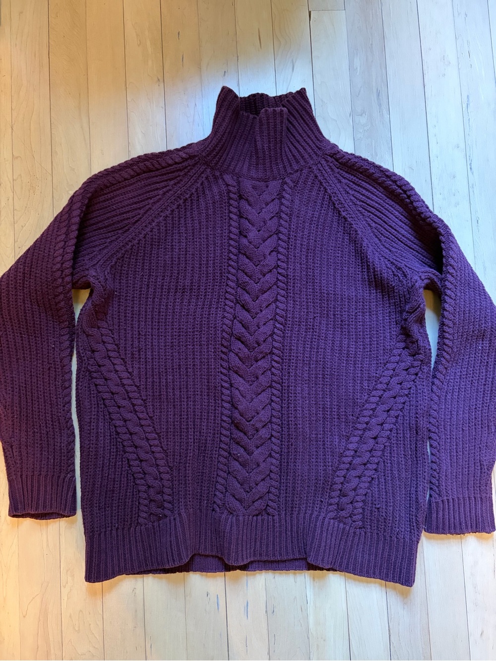 lululemon athletica Plum Cable-Knit Turtleneck Sweater